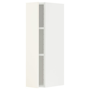 METOD Wall cabinet with shelves, white/Vallstena white, 20x80 cm