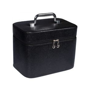 Top Choice Vanity Case with Mirror Snake Black Size M