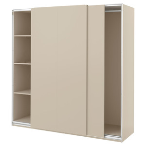 PAX / HASVIK Wardrobe combination, grey-beige/grey-beige, 200x66x201 cm