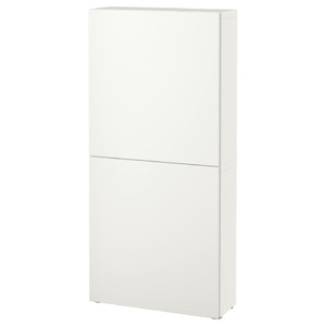 BESTÅ Wall cabinet with 2 doors, white/Lappviken white, 60x22x128 cm