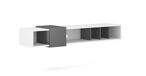 Wall-mounted TV Cabinet Ronda, matt white/anthracite