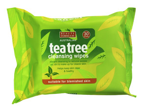 Beauty Formulas Tea Tree Face Cleansing Wipes 30 Pack