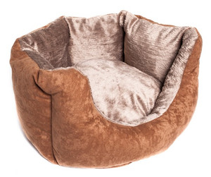 Bimbay Dog Bed, Oval, Size 1 46x30cm, brown-beige