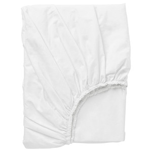 DVALA Fitted sheet, white, 180x200 cm