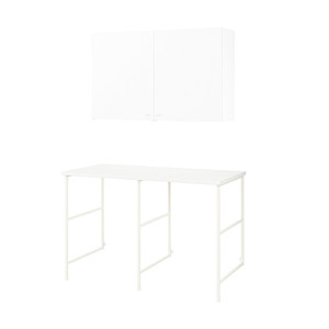 ENHET Storage combination for laundry, white, 139x63.5x85.5 cm