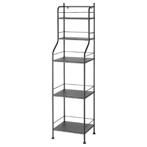 FRÖSJÖN Shelving unit, black, 40x156 cm