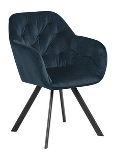 Upholstered Chair Lola, velvet, navy blue