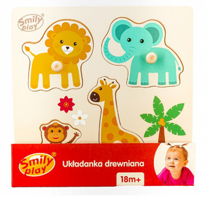 Smily Play Wooden Puzzle Animals 18m+
