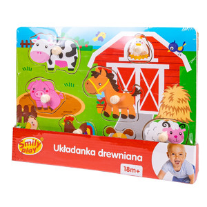 Smily Play Wooden Puzzle Farm 18m+