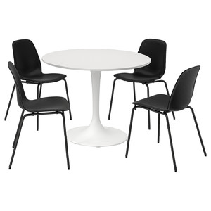DOCKSTA / LIDÅS Table and 4 chairs, white white/black/black, 103 cm