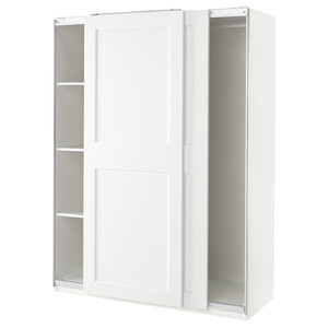 PAX / GRIMO Wardrobe, white/white, 150x66x201 cm