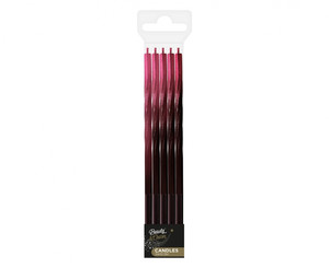 Candles Twist Ombre 5pcs, red/black