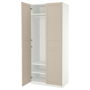 PAX / FLISBERGET Wardrobe, light beige, 100x60x236 cm