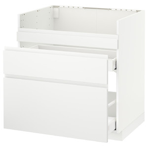 METOD Base cb f HAVSEN snk/3 frnts/2 drws, white Maximera/Voxtorp matt white, 80x60 cm