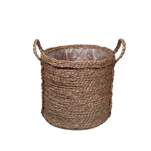 GoodHome Plant Pot Cover Basket 33 cm, seagrass