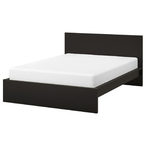 MALM Bed frame, high, black-brown, Luröy, 140x200 cm