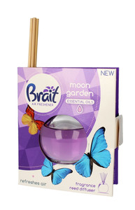 Brait Air Freshener Fragrance Reed Diffuser Moon Garden - 4 Sticks + 40ml