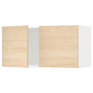 METOD Wall cabinet with 2 doors, white/Askersund light ash effect, 80x40 cm