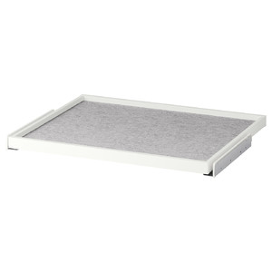 KOMPLEMENT Pull-out tray with drawer mat, white/light grey, 75x58 cm
