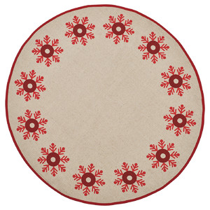 VINTERFINT Christmas tree mat, natural/red, 100 cm