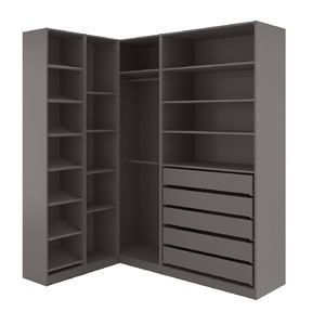 PAX Corner wardrobe, dark grey, 160/188x236 cm