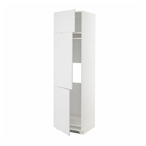 METOD High cab f fridge/freezer w 3 doors, white/Stensund white, 60x60x220 cm