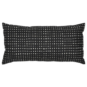 SANDMOTT Cushion, black/white, 30x58 cm