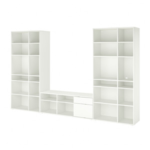 VIHALS TV / bookcase combination, white, 337x37x200 cm