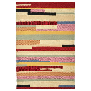 BRÖNDEN Rug, low pile, handmade multicolour/red, 170x240 cm