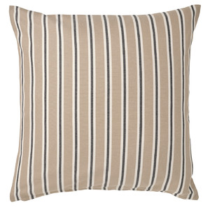 KORALLBUSKE Cushion cover, beige white/stripe pattern, 50x50 cm