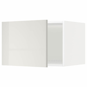 METOD Top cabinet for fridge/freezer, white/Ringhult light grey, 60x40 cm