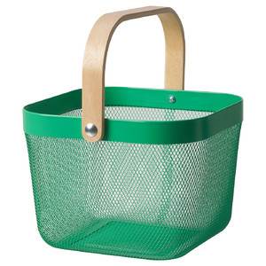 RISATORP Basket, dark green, 25x26x18 cm