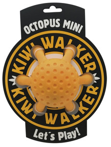 Kiwi Walker Let's Play Dog Toy Octopus Mini, orange