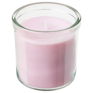 LUGNARE Scented candle in glass, Jasmine/pink, 40 hr