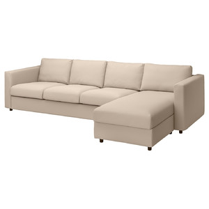 VIMLE 4-seat sofa with chaise longue, Hallarp beige