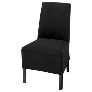 BERGMUND Chair w medium long cover, black/Djuparp dark grey, 52x59x96 cm