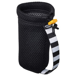 HOPTRASSLA Bottle carrier, black, 6x15 cm