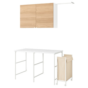 ENHET Storage combination, white/oak effect, 139x63.5 cm