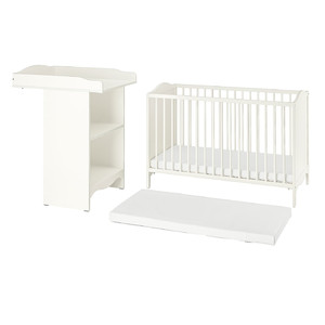 SMÅGÖRA 3-piece baby furniture set, white