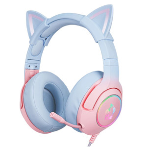 Onikuma Headset Headphones K9 7.1, pink-blue