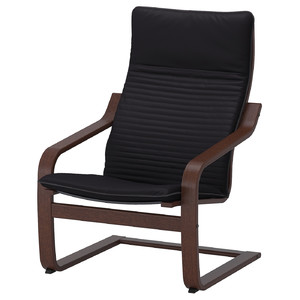 POÄNG Armchair, brown, Knisa black