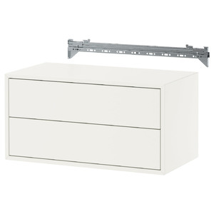 EKET Wall-mounted storage combination, with 2 drawers/white, 70x35x35 cm