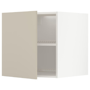 METOD Top cabinet for fridge/freezer, white/Havstorp beige, 60x60 cm