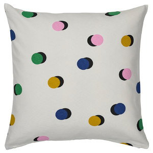 RUNDKRASSING Cushion cover, white multicolor/dot pattern, 50x50 cm