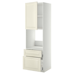 METOD / MAXIMERA Hi cab f ov w dr/2 frnt/1 m/1 h drw, white/Bodbyn off-white, 60x60x200 cm