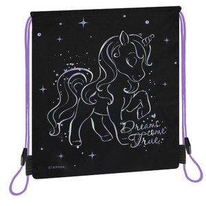 Drawstring Bag School Shoes/Clothes Bag Unicorn black