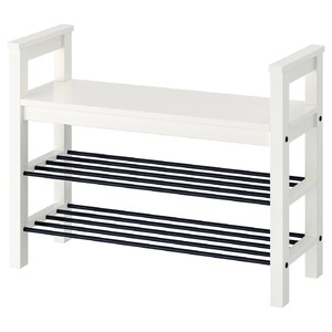 HEMNES Bench with shoe storage, white, 85x32 cm