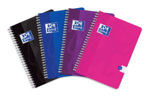 Spiral Notebook Squared A4 100 Pages Oxford Standard 1pc, assorted colours