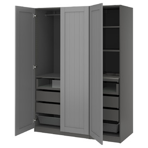 PAX / GULLABERG Wardrobe combination, dark grey/grey, 150x60x201 cm