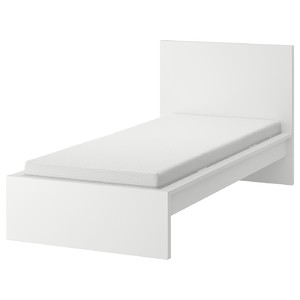 MALM Bed frame with mattress, white/Åbygda medium firm, 90x200 cm